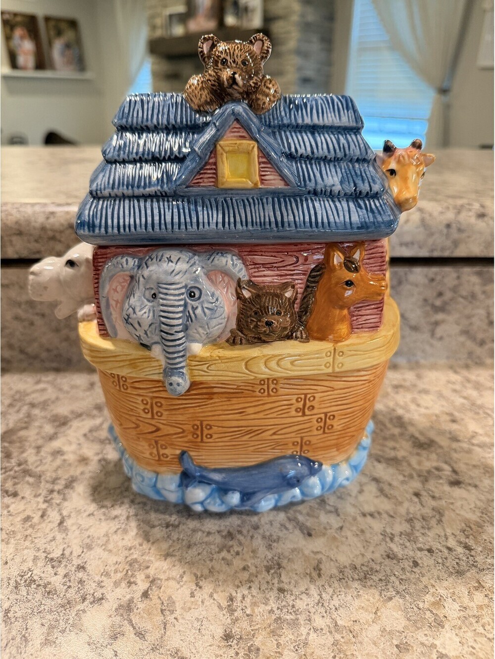 8.5” Ceramic Noah’s Ark Cookie Jar
